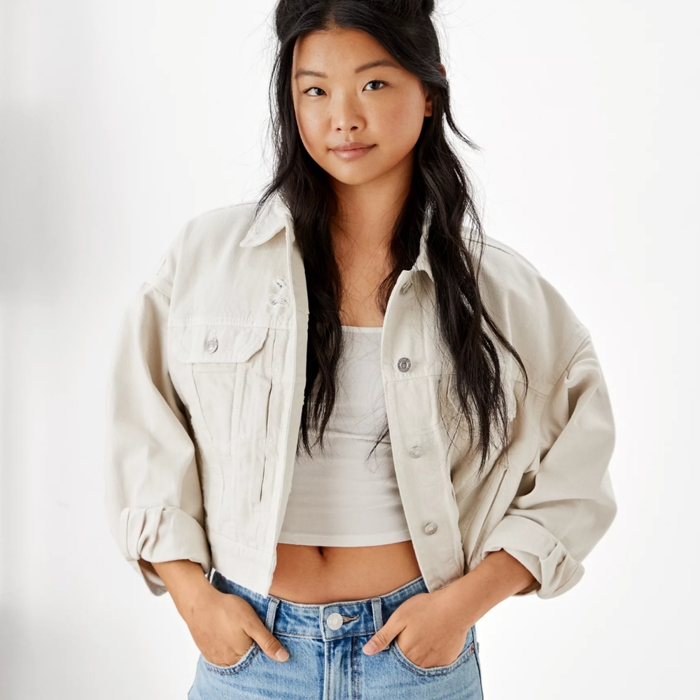 American Eagles Ladies Cropped Denium Style Jacket 100% Cotton